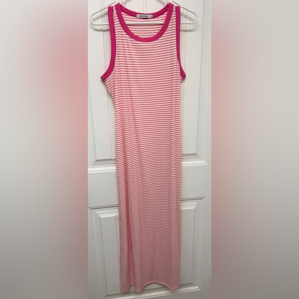 Culture code Striped Pink & White Maxi Dress size large